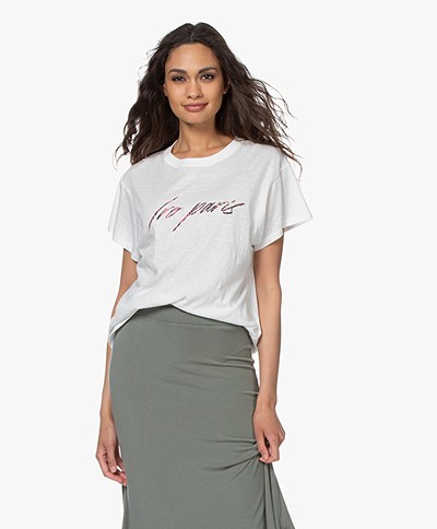 IRO Lyka Slub Jersey Logo T-Shirt - White