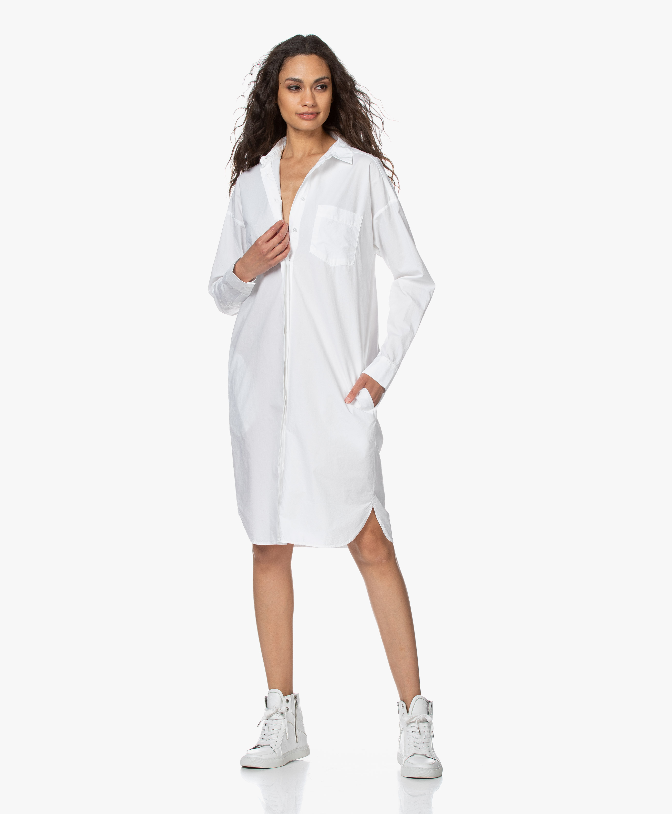 cotton poplin shirt dress