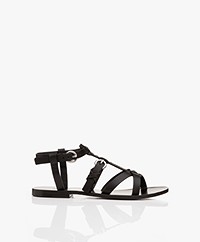 Jerome Dreyfuss Ulla Strappy Leather Sandals - Black/Silver