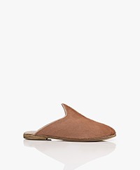 SURÉE Hairy Leather Mules - Desert