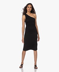 Majestic Filatures Asymmetric Superwashed Jersey Dress - Black