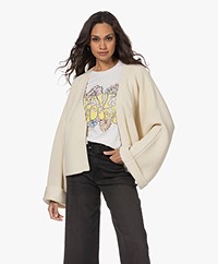 Róhe Elena Wool Kimono Sleeve Zip Cardigan - Off-white