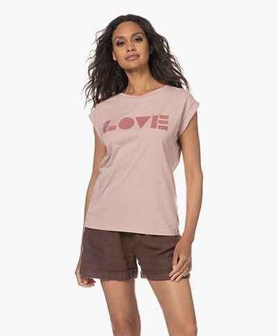 by-bar Thelma Love Flock Print T-shirt - Light Violet