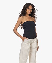 JapanTKY Bumpy Strapless Travel Jersey Top - Zwartblauw