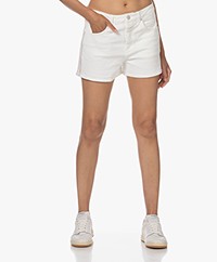 Closed Klaire Topstitched Denim Shorts - White/Multi