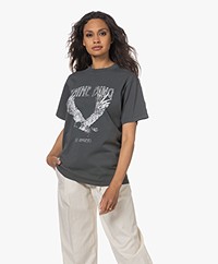 ANINE BING Lili Eagle Bio-Katoenen T-shirt - Washed Black