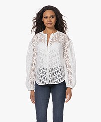 Resort Finest Isabella Broderie Anglaise Blouse - White