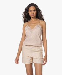 Zadig & Voltaire Christy Zijden Luipaard Jacquard Camisole - Poudre