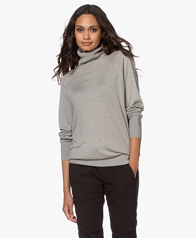 Repeat Bamboo Viscose and Cashmere Turtleneck Sweater - Taupe