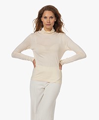 DIEGA Tamio Lyocell-Katoen Jersey Colshirt - Off-white