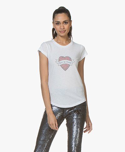 Zadig & Voltaire Skinny Strass T-shirt - Wit 