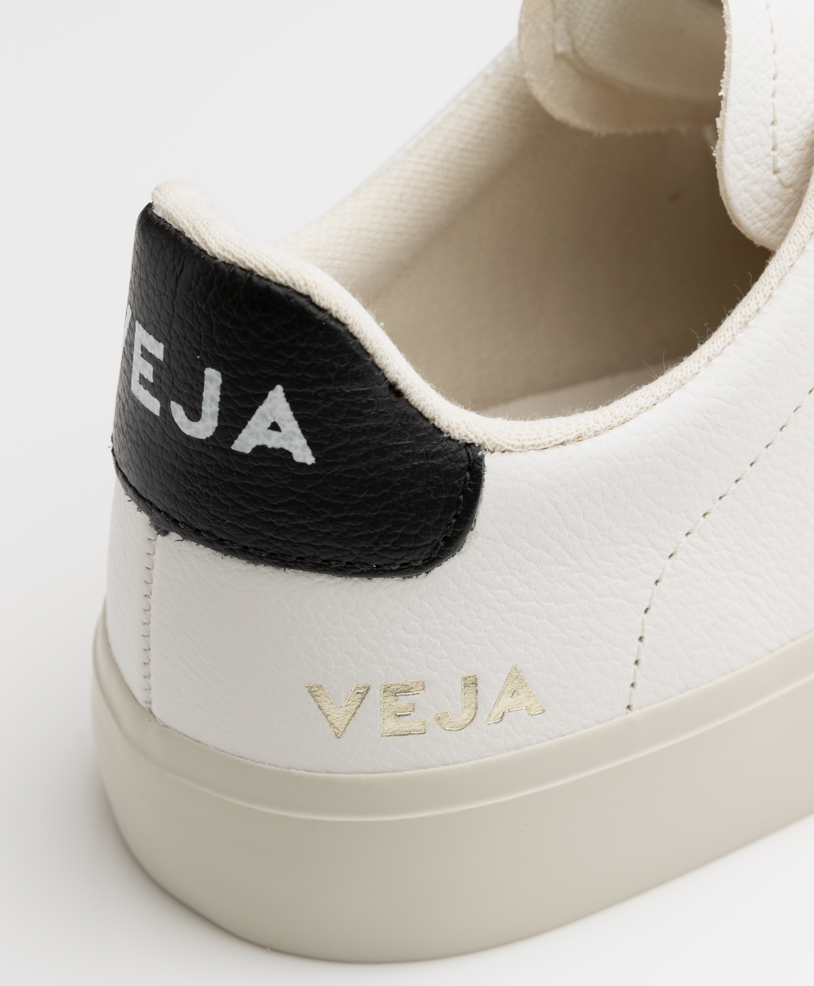 VEJA Campo Low Logo Leather Sneakers - White/Black - campo | cp051537 extra