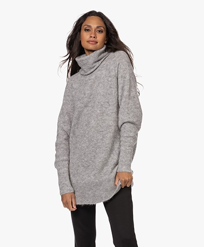 Sibin/Linnebjerg Alpaca Blend Turtleneck Sweater - Sweat Grey