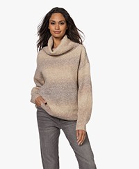 Repeat Gradient Alpaca-Merino Blend Turtleneck Sweater - Beige