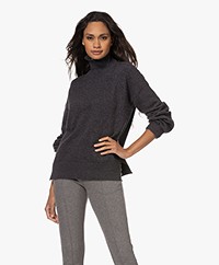 KYRA Dorris Wool Blend Turtleneck Sweater - Grey Melange