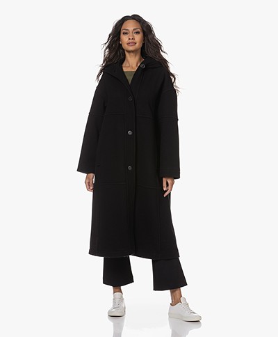 Pomandère Virgin Wool-Cashmere Blend Coat - Black