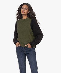 Closed Alpacamix Two-tone Trui - Industrial Green