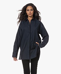 Closed Oversized Organic Cotton Poplin Shirt - Dark Night