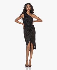 IRO Melissia One-Shoulder Draped Dress - Shiny Black