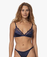 Love Stories Love Lace Bralette with Ribbon - Dark Blue