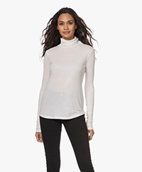 Neeve The Turtleneck Top in Rib Jersey - Off-white
