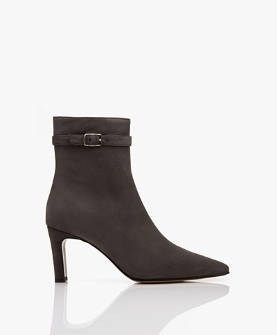 Panara Suede Leather Ankle Boots - Asfalto
