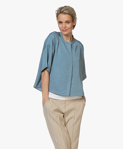Filippa K Tammy Short Sleeve Shirt - Blue Heaven
