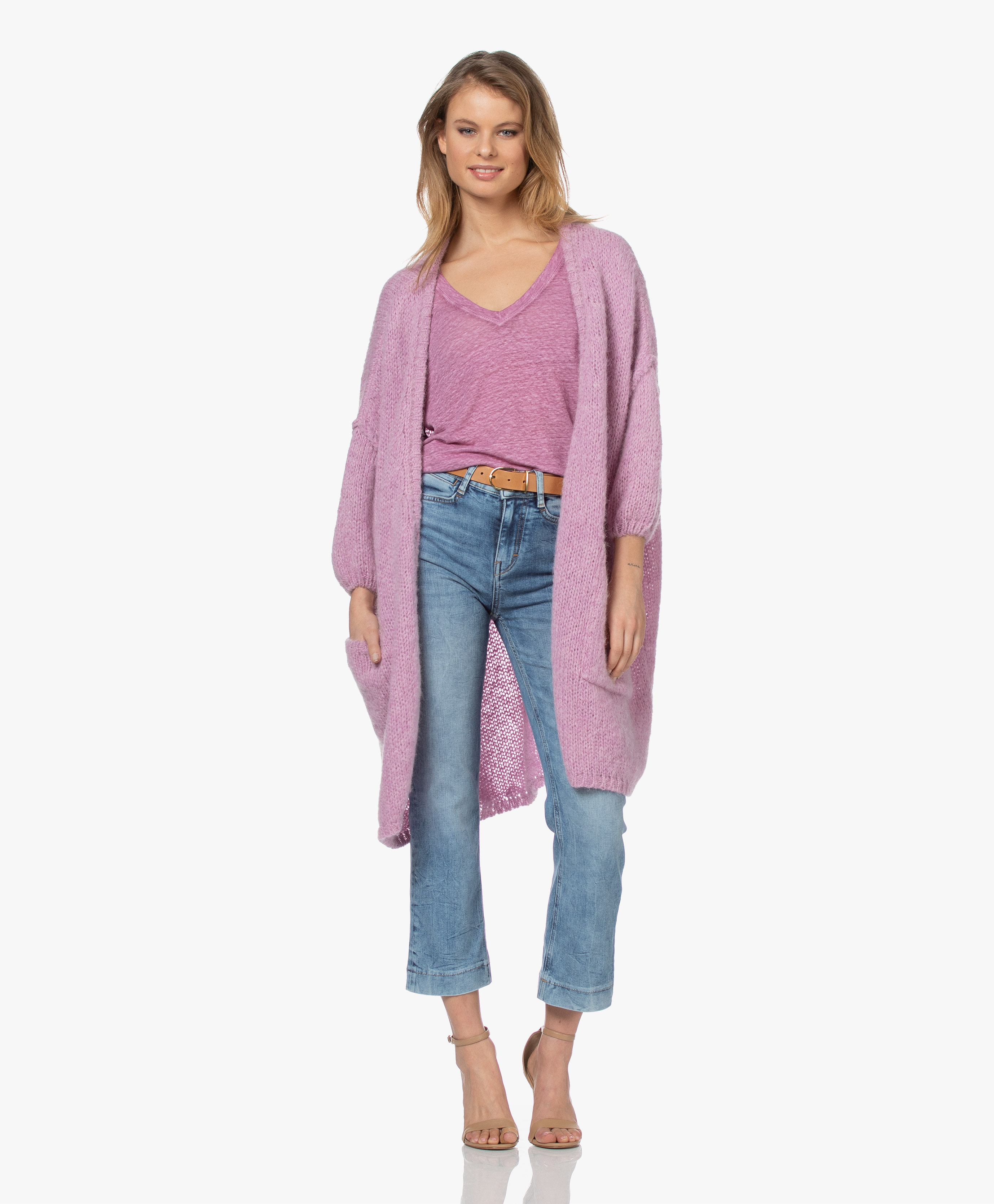 american vintage cardigan purple