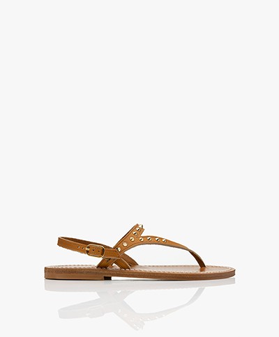 K. Jacques St. Tropez VahinePiko Studded Leather Sandals - Brown