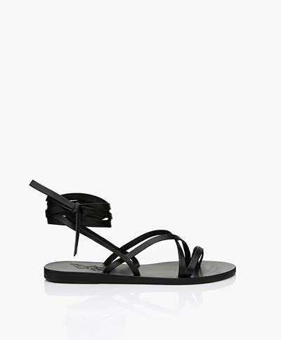 Ancient Greek Sandals Morfi Leather Sandals - Black
