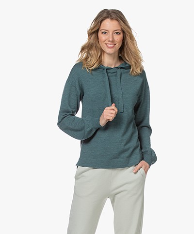 Plein Publique Le Hoodie Merino Blend Knitted Sweater - Foggy Green