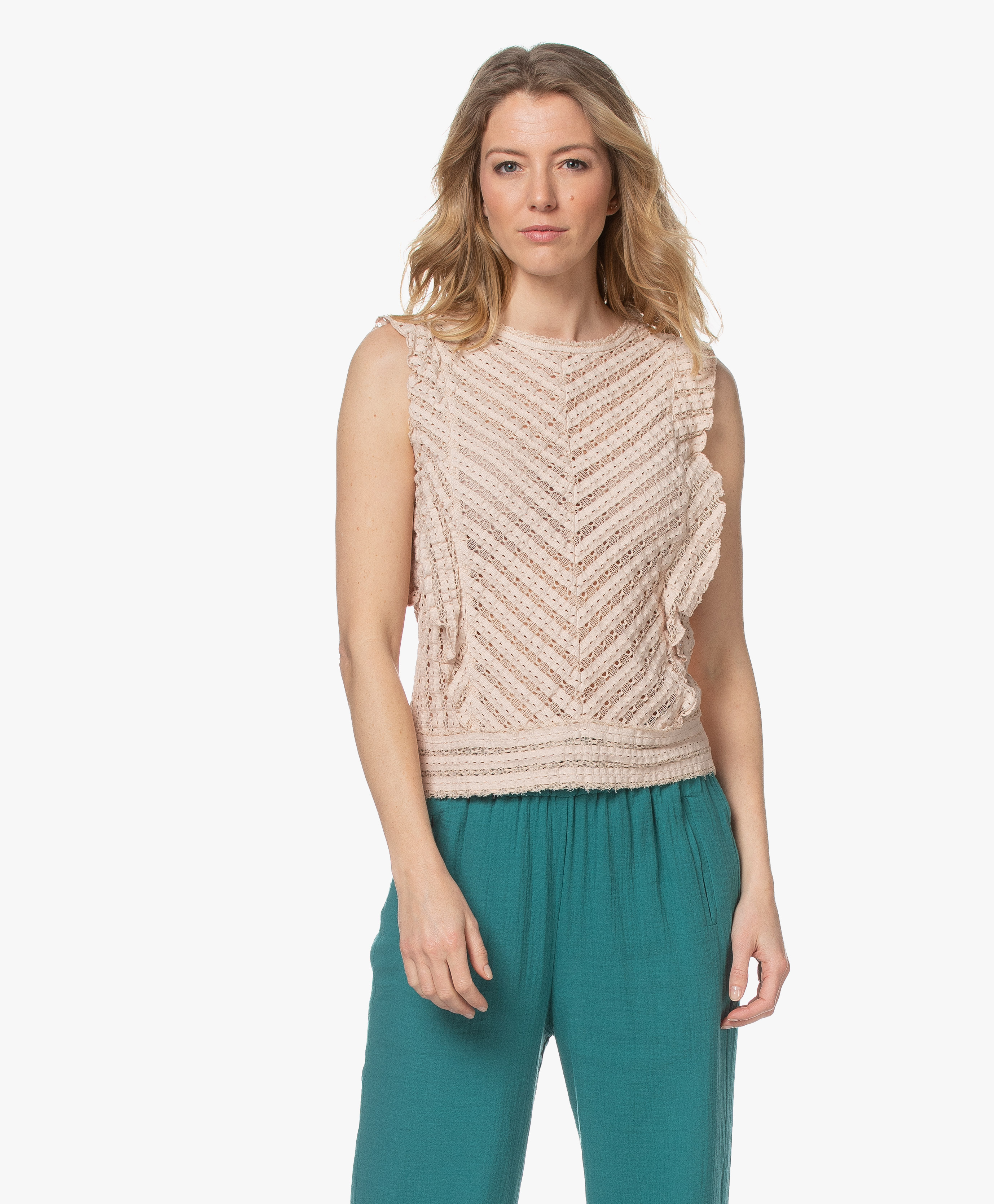 sleeveless mesh top