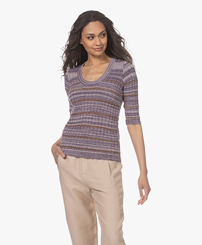 Vanessa Bruno Taissia Space-dyed Linen Blend Sweater - Violet 