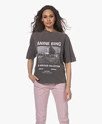 ANINE BING Wes Motel Graphic T-shirt - Washed Black
