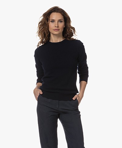 extreme cashmere N°41 Body Basic Cashmere Sweater - Navy