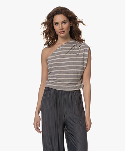 by-bar Tyle Nautic Stripe One-Shoulder Top - Midnight