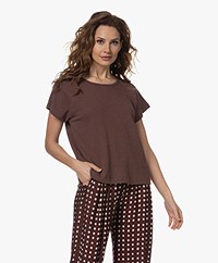 DIEGA Telo Cotton and Linen T-shirt - Prune
