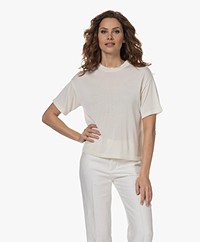 Sibin/Linnebjerg June Short Sleeve Sweater - Off-white
