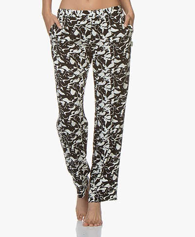 Calvin Klein Printed Pajama Pants - Black//Off-white