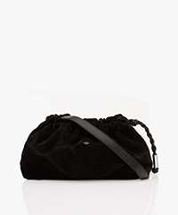 ba&sh Top-stitched Suede Bag - Black 