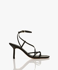 ba&sh Callioppe Leather Heeled Sandals - Black