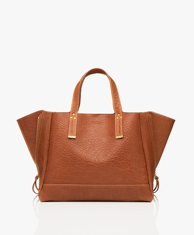 Jerome Dreyfuss Georges M Lamb Leather Tote Bag - Camel