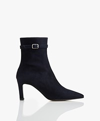 Panara Suede Leather Ankle Boots - Dark Blue