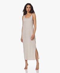 HANRO Cotton-Modal Striped Jersey Night Dress - Delicate Rings