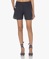 Woman by Earn Tuude Linen Shorts - Navy
