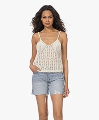 Róhe Resort-Style Knitted Pointelle Tank Top - Off-White
