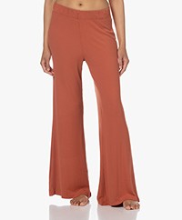 Calvin Klein Modal Ribbed Jersey Loose-fit Pants - Copper