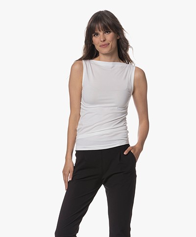 Wolford Aurora Cradle-to-Cradle Boat Neck Top - White
