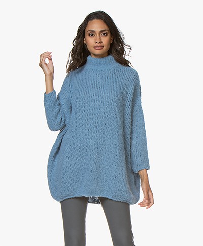American Vintage Boolder Oversized Turtleneck Sweater - Sky