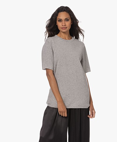 extreme cashmere N°64 Long Knitted T-shirt - Grey